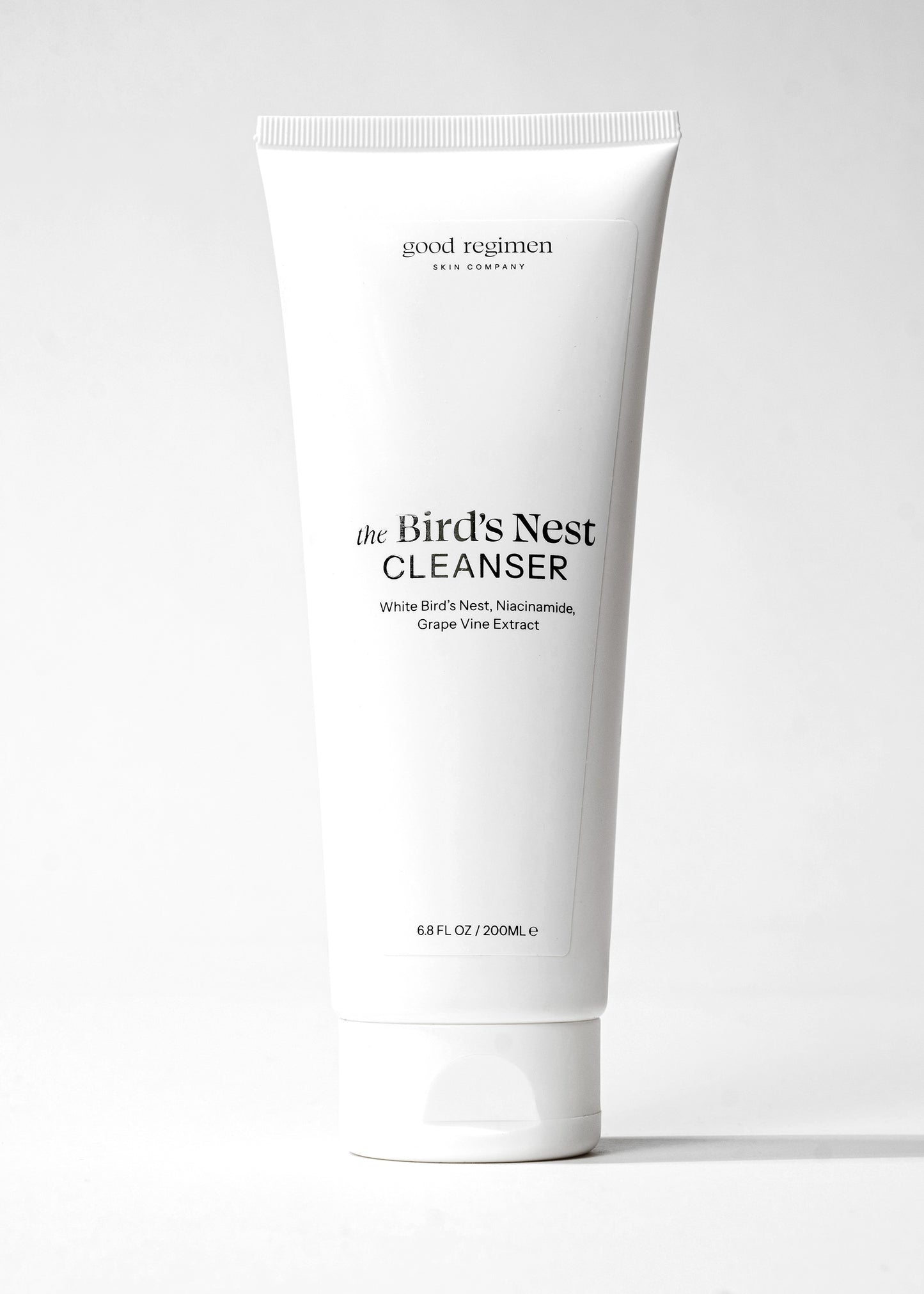 Good Regimen The Bird’s Nest Cleanser tube formulated with white bird’s nest, niacinamide, and grape vine extract for a gentle daily cleanse.