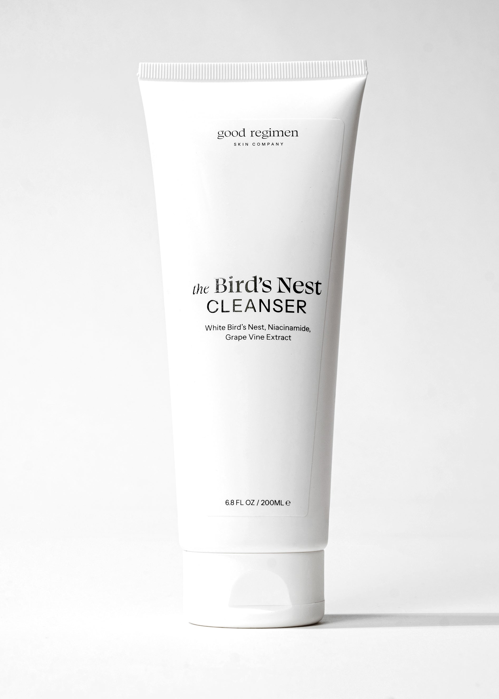 Good Regimen The Bird’s Nest Cleanser tube formulated with white bird’s nest, niacinamide, and grape vine extract for a gentle daily cleanse.