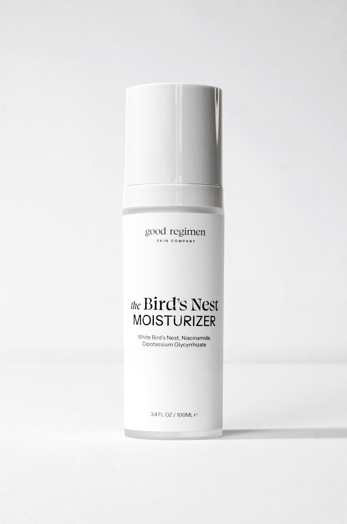 Good Regimen The Bird’s Nest Moisturizer bottle formulated with white bird’s nest, niacinamide, and dipotassium glycyrrhizate for lightweight daily hydration.