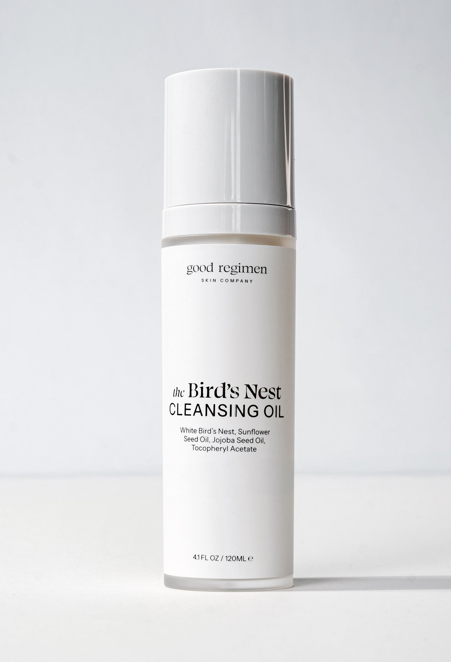 Good Regimen The Bird’s Nest Cleansing Oil, a lightweight cleansing oil formulated with white bird’s nest, sunflower seed oil, jojoba seed oil, and tocopheryl acetate.