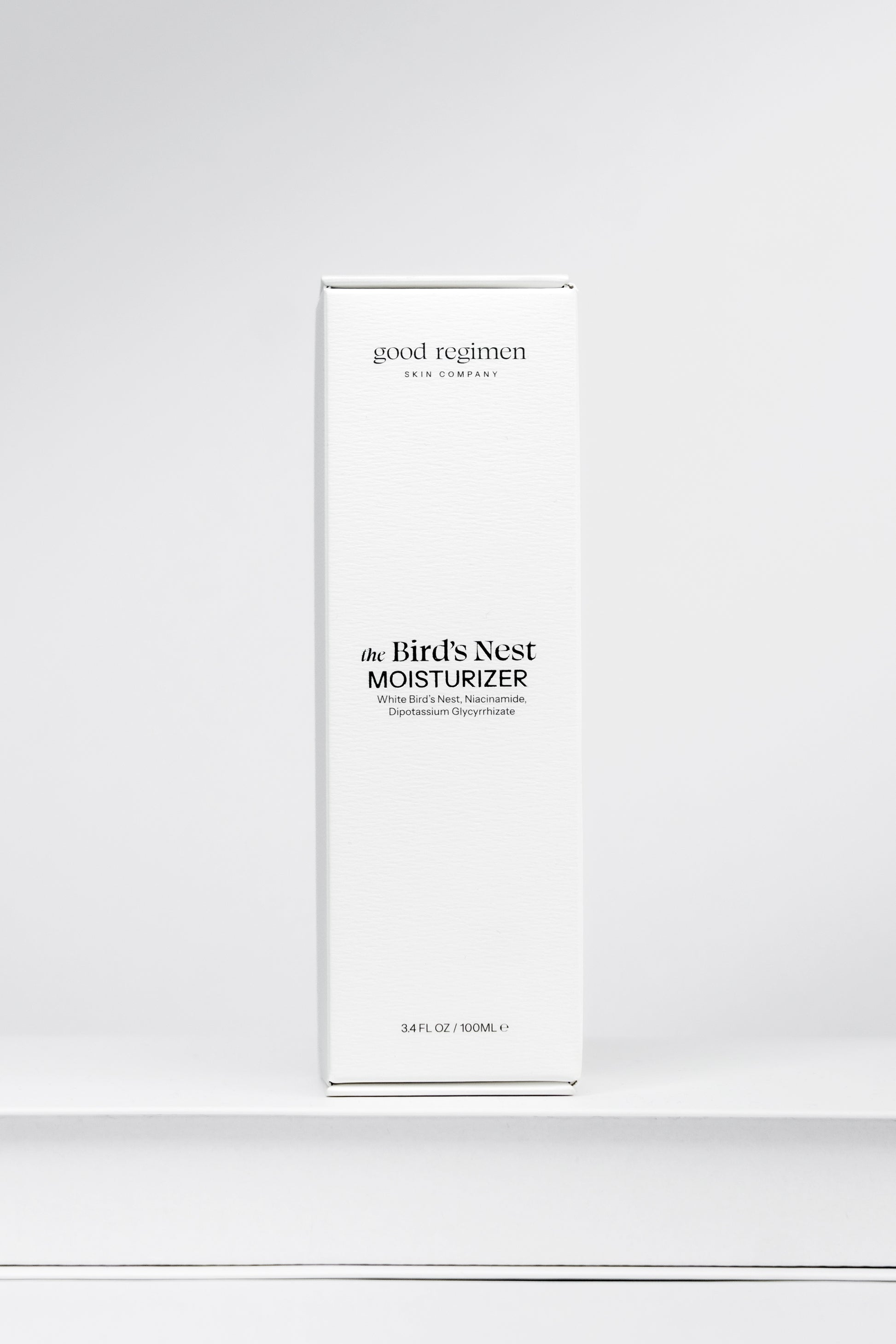 Good Regimen The Bird’s Nest Moisturizer front packaging with white bird’s nest, niacinamide, and dipotassium glycyrrhizate.