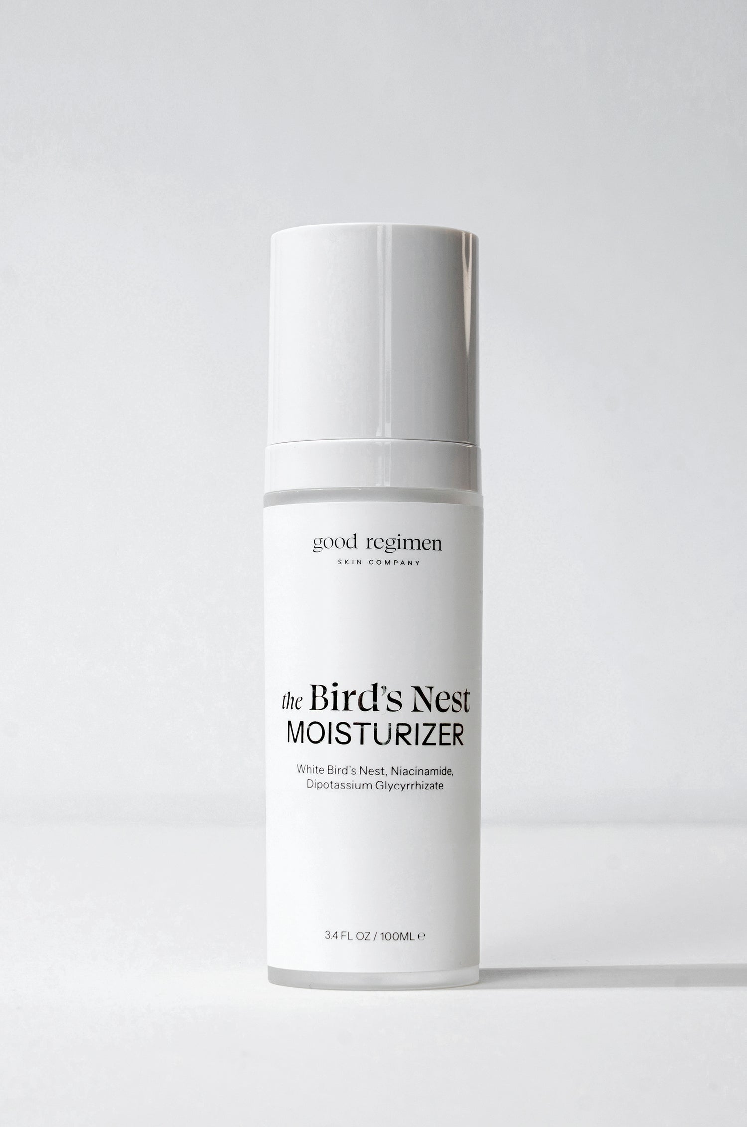 Good Regimen The Bird’s Nest Moisturizer, a lightweight daily moisturizer formulated with white bird’s nest, niacinamide, and dipotassium glycyrrhizate.