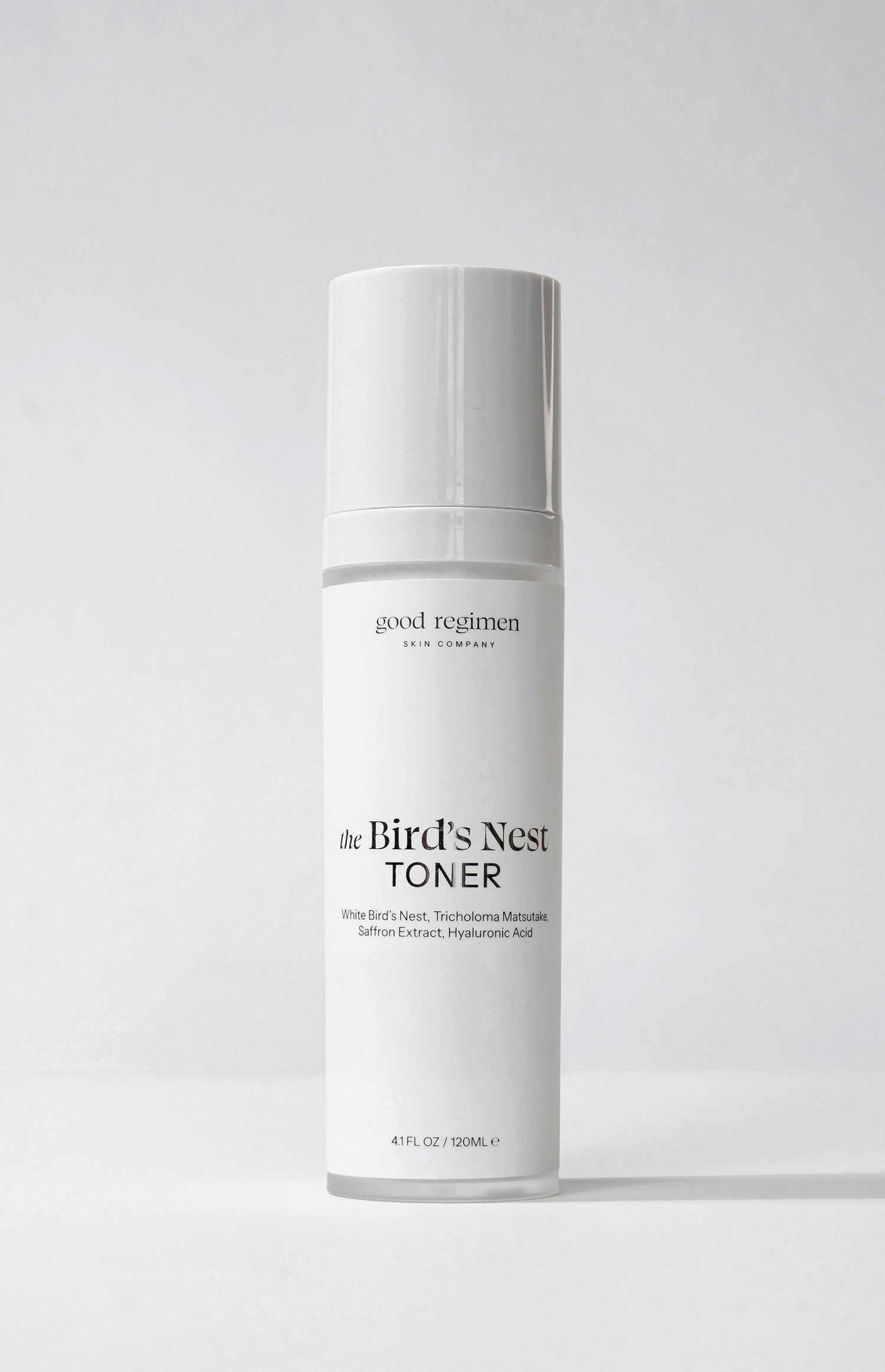 Good Regimen The Bird’s Nest Toner, a hydrating facial toner formulated with white bird’s nest, tricholoma matsutake, saffron extract, and hyaluronic acid.