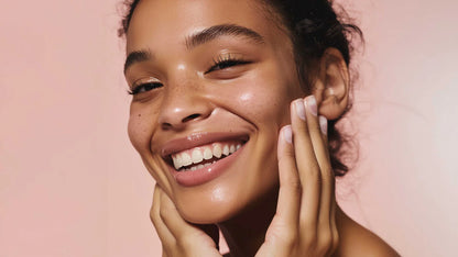 Smiling woman with radiant, hydrated-looking skin for Good Regimen Bird’s Nest skincare.